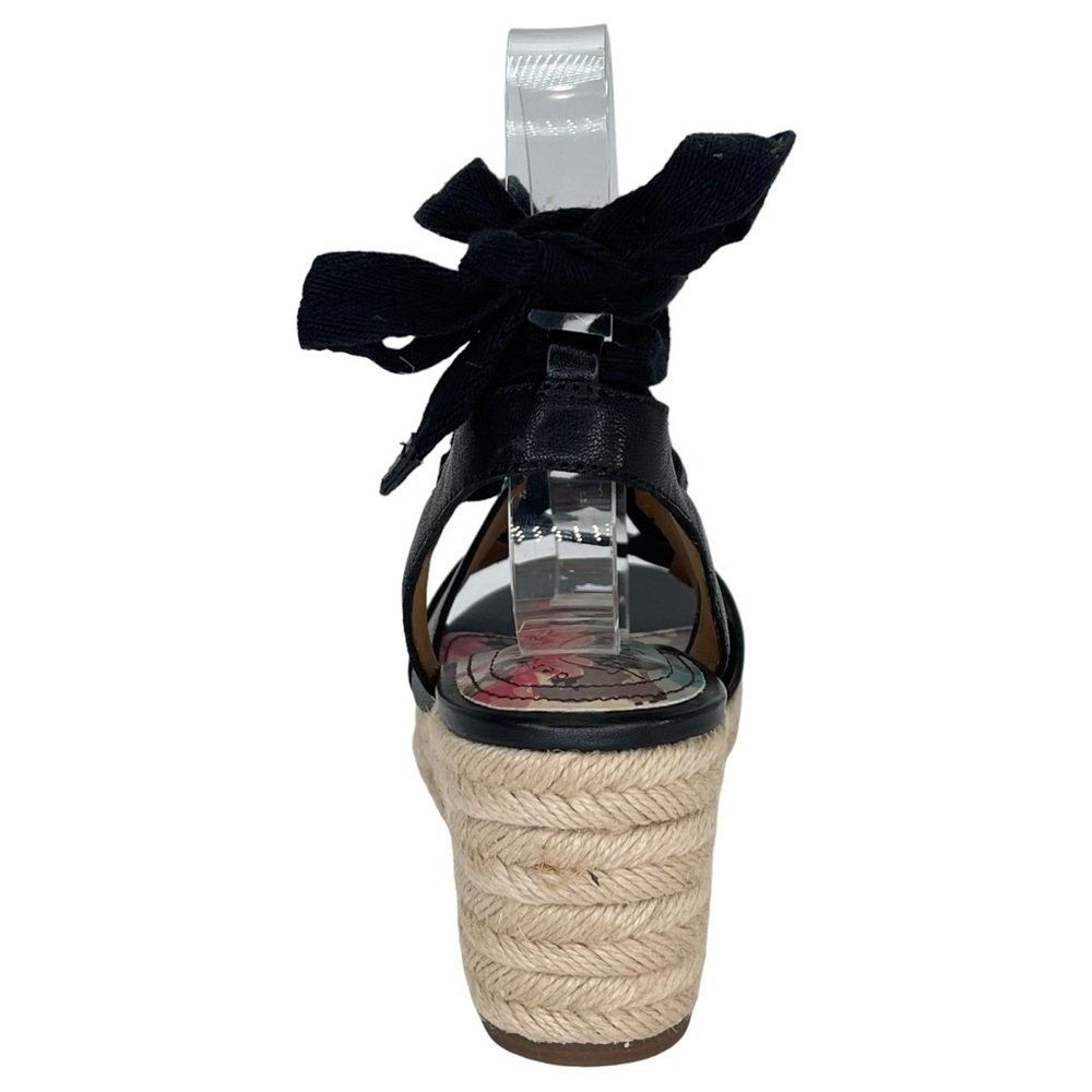 Patricia Nash Riva Black Leather Tie Up Womens Espadrille Sandals Size 7.5M - Picture 6 of 14